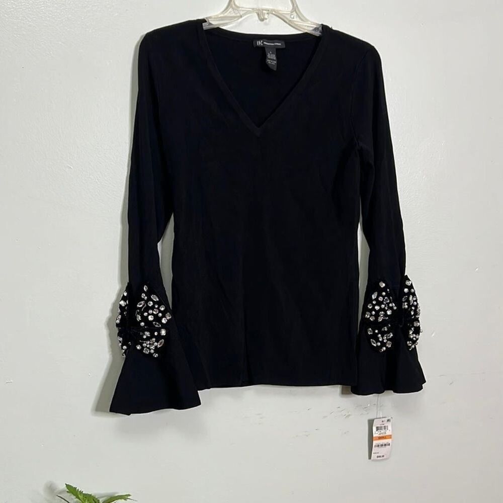 NWT INC INTERNATIONAL‎ CONCEPT BELL SLEEVE RHINESTONE SIZE S